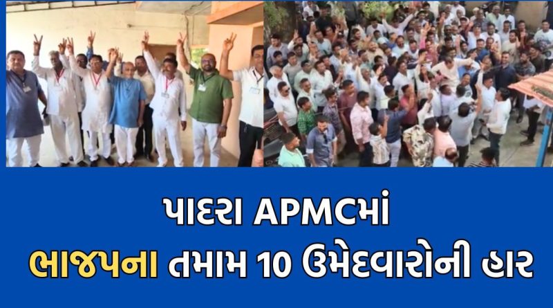 વડોદરા: પાદરા APMCમાં ભાજપને મોટો ફટકો, તમામ 10 ઉમેદવારોની હાર- Video
