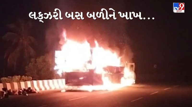Kheda : પાવાગઢથી બાવળા જતી લક્ઝરી બસમાં લાગી ભીષણ આગ, આગ લાગવાનું કારણ અકબંધ, જુઓ Video