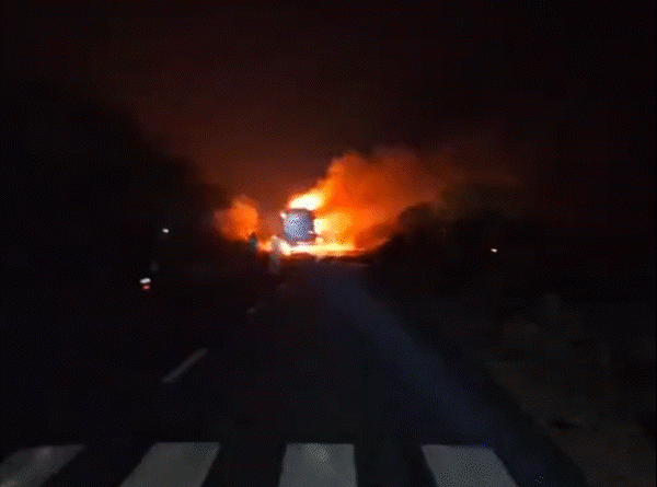 ઇન્દોર જતી AC બસમાં આગ લાગી:અશોક નગરમાં આગ ઝડપથી વધી; બસની બારી તોડીને મુસાફરોને બચાવી લેવામાં આવ્યા