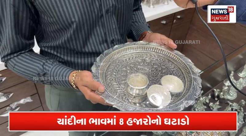 બે લાખ રૂપિયાને પાર ગયા બાદ ચાંદીના ભાવમાં આઠ હજારનો કડાકો