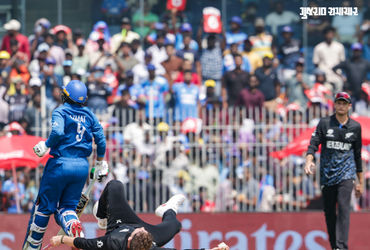 VIDEO: T20 વર્લ્ડ કપમાં મોટી દુર્ઘટના ટળી, એકબીજા સાથે ટકરાયા ખેલાડી