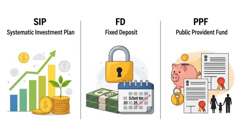 પૈસાથી પૈસા બનાવવાની ફોર્મ્યુલા : SIP, FD અને PPF માંથી કોણ છે અસલી વિજેતા ? દર મહિને ₹10,000 ની બચત 10 વર્ષમાં તમને કેટલા લાખ અપાવશે