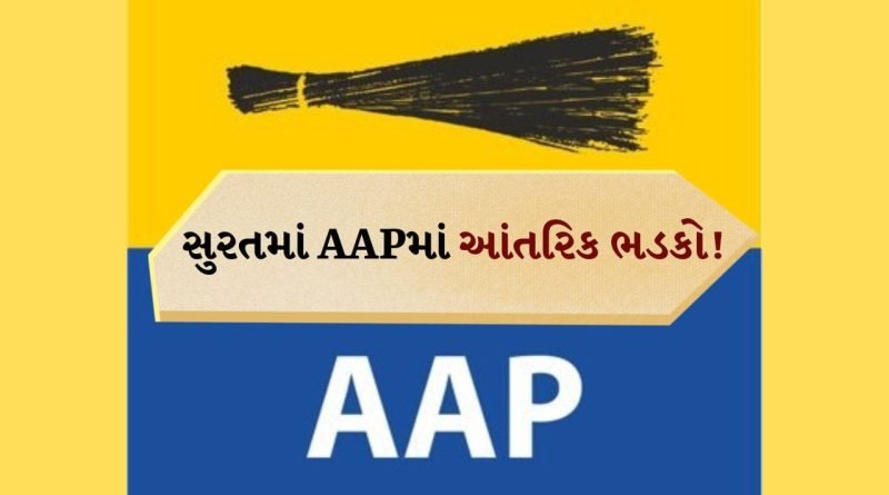 Breaking news: સુરતમાં AAPમાં આંતરિક ભડકો! ટિકિટ મુદ્દે સહ કન્વીનરનું રાજીનામું