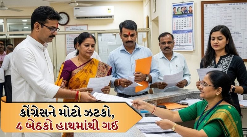 Breaking News: અમદાવાદ મનપા ચૂંટણી પહેલા કોંગ્રેસને મોટો ઝટકો, 4 બેઠકો હાથમાંથી ગઈ, Watch Video