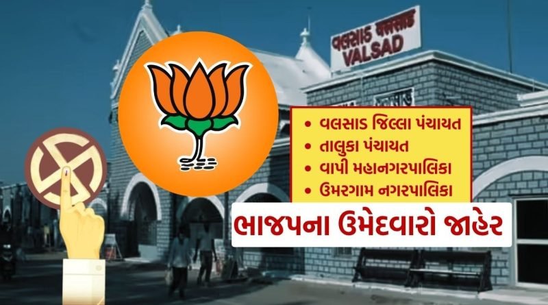 Breaking News : સ્થાનિક સ્વરાજ્યની ચૂંટણી માટે વલસાડમાં ભાજપના ઉમેદવારોનું લિસ્ટ જાહેર, આંતરિક રાજકારણ ગરમાયું, જુઓ
