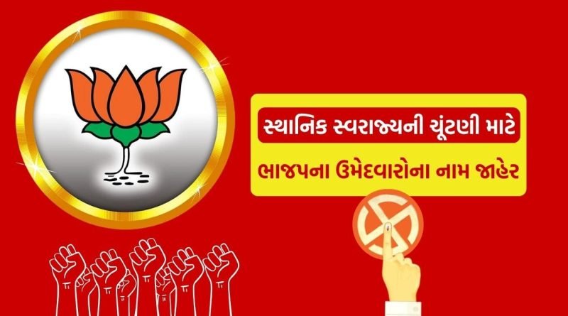 Breaking News : સ્થાનિક સ્વરાજ્યની ચૂંટણી માટે ભાજપ ઉમેદવારોની પ્રથમ યાદી જાહેર, જુઓ List