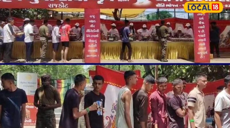 અગ્નિવીર ભરતીમાં આવેલા 9,200 ઉમેદવારો માટે જૈન ભોજન અને ડ્રાયફ્રૂટની અવિરત સેવા