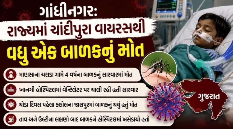 Breaking News: ગાંધીનગરમાં ચાંદીપુરા વાયરસના લક્ષણોવાળા વધુ એક બાળકનું મોત, રાજ્યમાં ચિંતા વધી