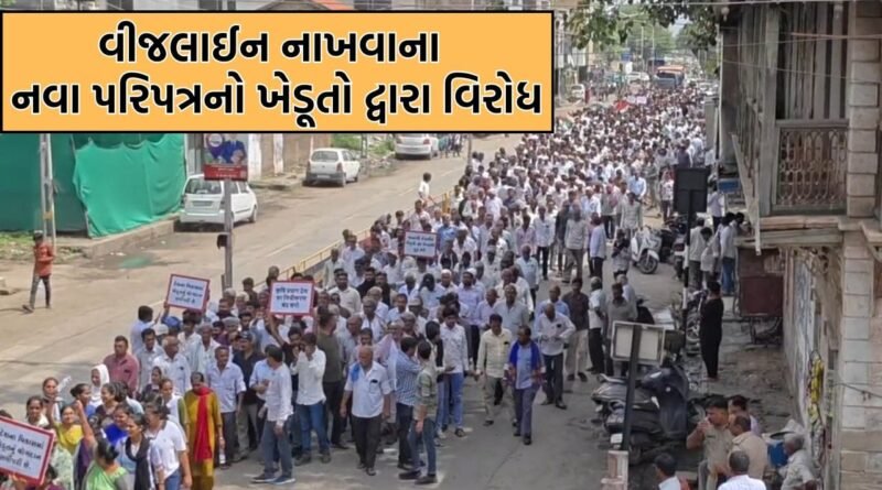 સુરેન્દ્રનગર સહિત આસપાસના ગામના ખેડૂતોએ ફરી સરકાર સામે માંડ્યો મોરચો, વીજલાઈન નાખવાના સરકારના પરિપત્રનો વિરોધ સાથે યોજી વિશાળ રેલી- Video