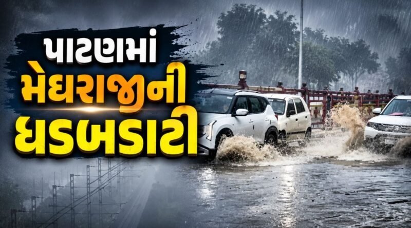 પાટણમાં મેઘરાજાની ધડબડાટી, ધોધમાર વરસાદથી વિઝિબિલિટી ઘટી, જુઓ જળબંબાકાર પાટણમાં મેઘરાજાની ધડબડાટી, ધોધમાર વરસાદથી વિઝિબિલિટી ઘટી, જુઓ જળબંબાકાર