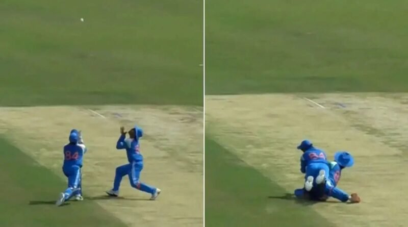 Video: કેચ પકડવાનો પ્રયાસ કરતી વખતે બે ભારતીય ખેલાડીઓ અથડાયા, મેદાન પર મોટી દુર્ઘટના ટળી